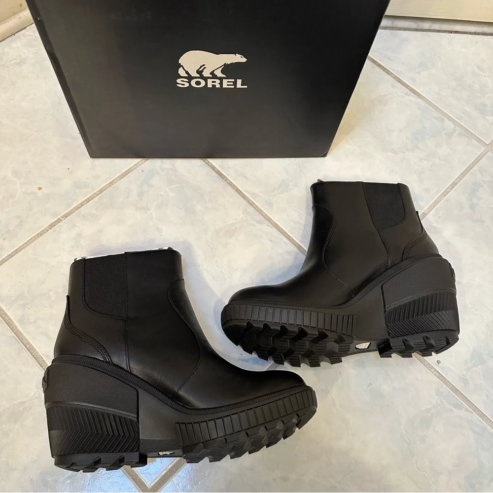 NWT Sorel ONA Ave Wedge Leather Ankle Boot Size 8.5